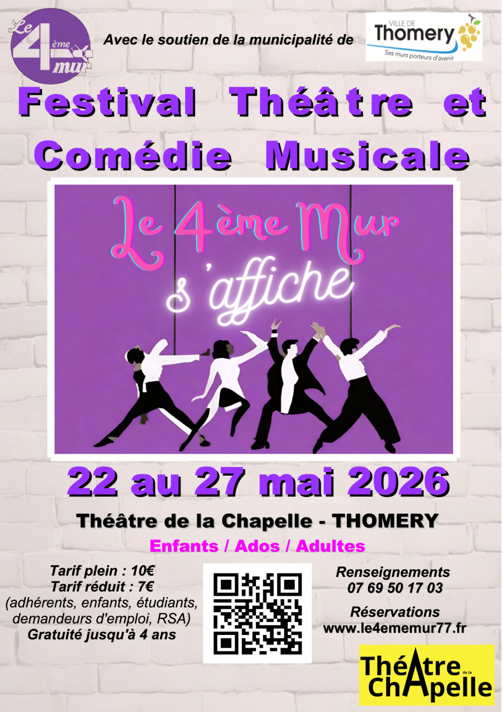 Le 4ème mur s'affiche : 6 jours de théâtre et de comédie musicale à Thomery !